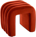 Rust Velvet Ottoman Stool, Backless Vanity Stool, Footrest for Couch