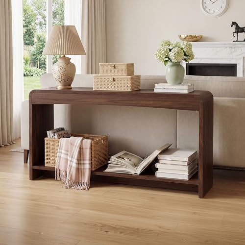 Farmhouse Entryway Table, 43.7" Console Table with Open Shelf