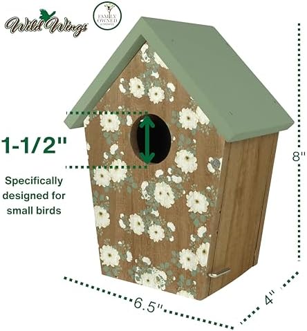 Wild Wings Decorative Bluebird House Verdant Petals, Green