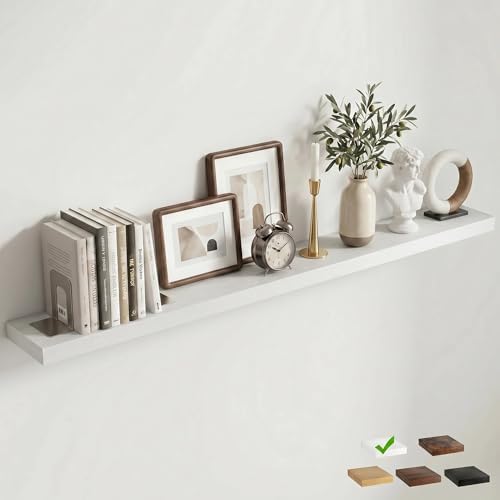 72 Inch Floating Shelves for Wall, 8"D Wood Storage Shelves, White Finish