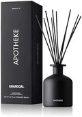 Apotheke Scented Reed Diffuser for Home, Charcoal, 10 Reed Sticks