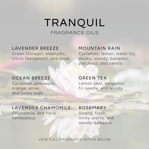 Eternal Essence Oils Tranquil Set of 6 Premium Fragrance Oils - Includes Lavender Breeze, Mountain Rain, Ocean Breeze, Lavender Chamomile, Green Tea, and Rosemary Scented Oils - 10ML
