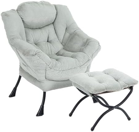 LITA Lazy Chair with Ottoman, Comfy Accent Reading Chair