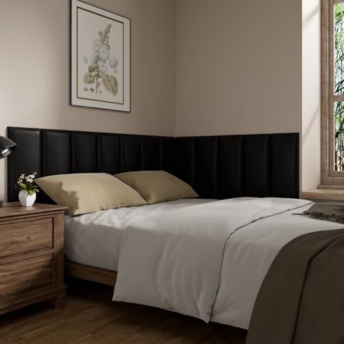 Twin Headboards, Self-Adhesive 3D Panels, Upholstered Wall Panels for Bedroom/Living Room (6 Pieces 9.84 in x 23.6 in)