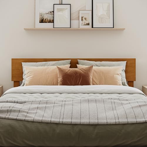 AFI, Orlando Queen Adjustable Modern Wood Panel Headboard, Light Toffee