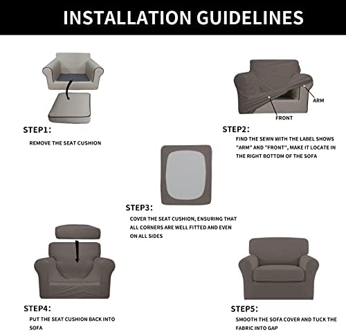 Easy-Going 2 Pieces Stretch Sofa Slipcover for Armchair Washable