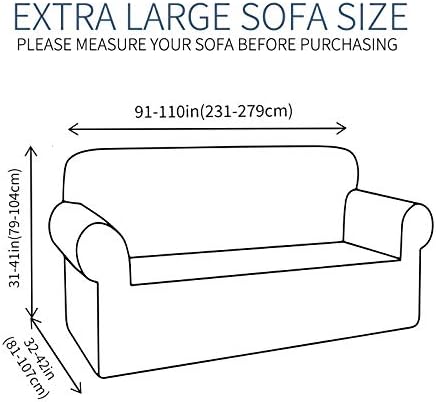 JIVINER High Stretch Couch Covers for 3 Cushion Couch 1-Piece Extra Large Sofa Covers with Elastic Bottom Anti Slip Elastic Sofa Slipcover Furniture Protector for Pets (XL Sofa, Brown)