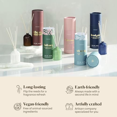 Paddywax Petite Reed Diffuser Set, Fresh Air, Navy, 1.5 oz