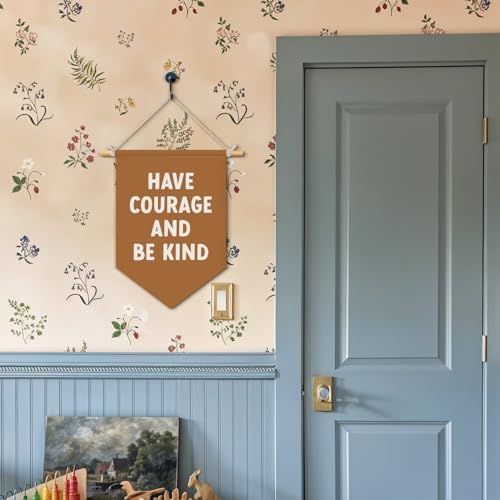 Classroom Motivational Have Courage and Be Kind Wall Hanging Pennant Flag Banner, Inspirational Wall Decor for Kids Toddler Nursery Bedroom Playroom 15x11 Inch