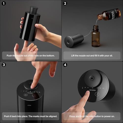 Airversa AN6 Waterless Diffuser for Essential Oil for Home, Room, Lavander