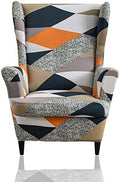Wing Chair Slipcover, 2-Piece Printed Wingback Chair Cover