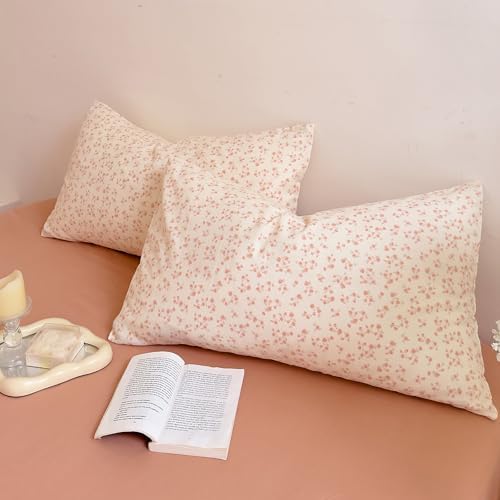 LifeTB Vintage Floral Duvet Cover Set King, Soft Muslin Cotton Coquette Duvet Cover with 2 Pillowcases, Aesthetic Cottagecore Flower Comforter Cover, Lightweight Gauze Bedding Set for Girls Women