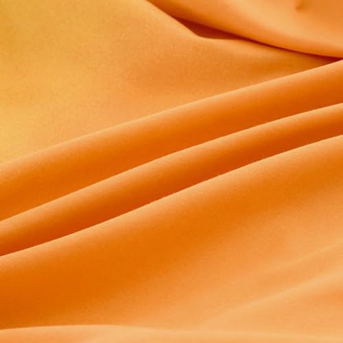 Bedding Fitted Sheet with Deep Pocket,Thicken Printed Fabric Bed Sheets (Orange, Queen)