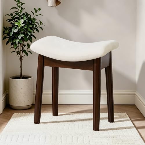 Royal Windsor Vanity Stool, 18" H Makeup Chair,Small Ottoman Stool