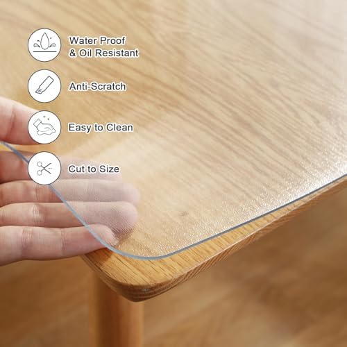 LovePads Frosted Table Cover Protector 24 x 72 in, 1.5mm Thick Plastic Mat