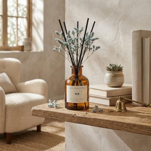 WEALD TRIBE Reed Diffuser Set for Bathroom Decor, Sticks Diffuser with Fragrance Oils Included | Ocean Scent 4.0 fl oz Fragrance Oil Defusers for Home Living Room Shelf Decor Apartment Essentials