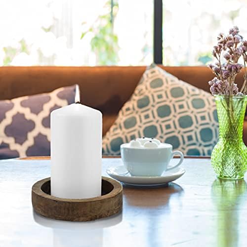 Stonebriar Unscented White Tall Pillar Candles, 65 Hour Burning Candle Pillars, Perfect for Decor, Weddings, Emergencies 3" X 6", 6 count