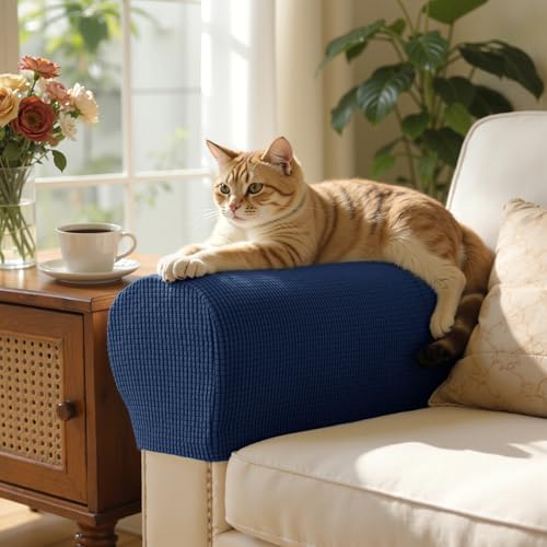 SUBRTEX Stretch Couch Arm Covers Set of 2, Non-Slip Sofa Armrest Slipcovers