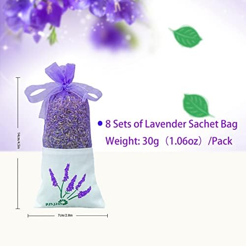 8 Packs French Lavender Sachets for Drawers and Closets Fresh Scents