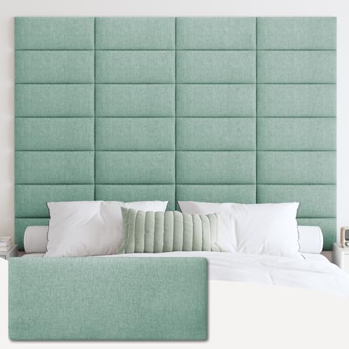 IFNOW Wall Mounted Headboard, Peel and Stick Panels, Grass Green, Queen