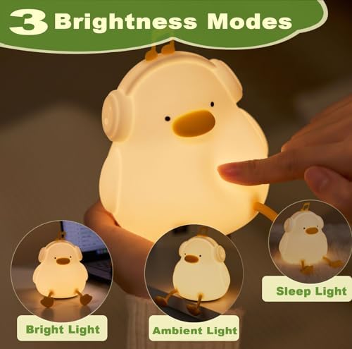 Cute Duck Night Light, LED Squishy Novelty Duck Lamp, Cool Gifts for Duck