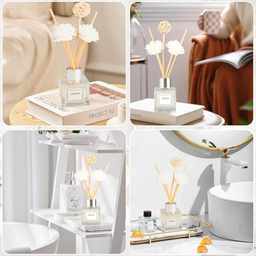 2PCS Reed Diffuser Set, 1.7 oz Scent Diffuser with Sticks, Freesia Scent