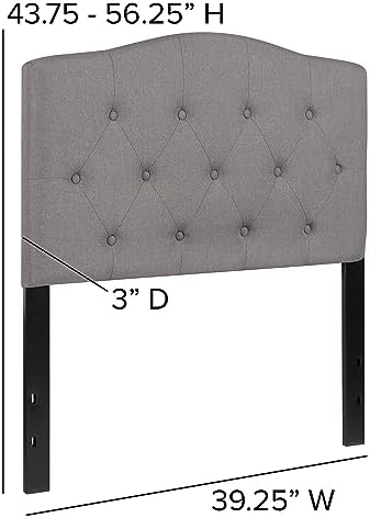 Flash Furniture Twin Tufted Fabric Headboard, Light Gray