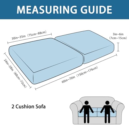 Couch Cushion Covers Leather-Look 2PC Stretch Sofa Seat Slipcover Sets for Living Room Individual Sofa Cushion Cover Couch Seat Protectors, Pet-Friendly, Non-Slip, Easy Fit - Army Green