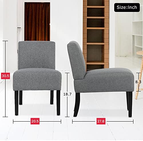 BestMassage | Armless Chair | Grey | Pack of 1 | Hard Wood Accent Chair