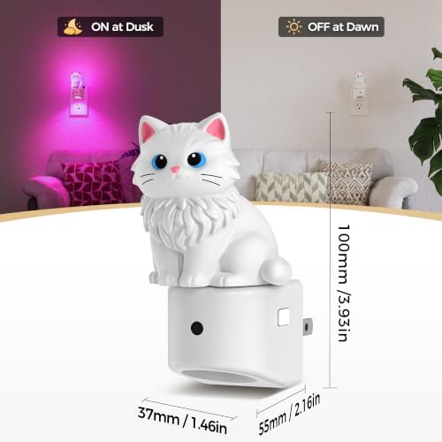 DORESshop Night Light for Kids,Ragdoll Cat Night Lights Plug into Wall
