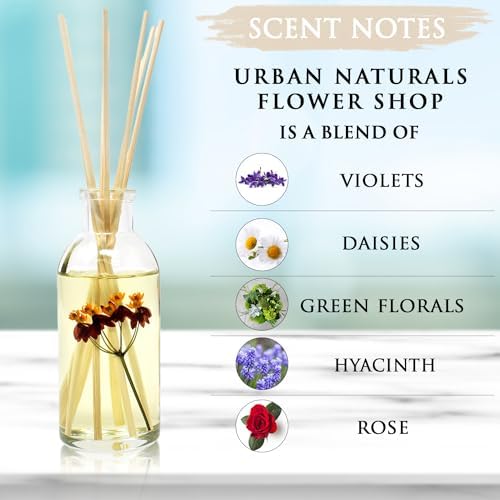 Urban Naturals Reed Diffuser Set, Flower Shop - Bathroom Shelf Décor