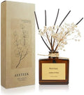 Reed Diffuser, Amber & Moss Essential Oil Diffuser with Dried Flowers, 3.4 oz Scented Oil Air Freshener, Handmade Home Decor, Long-Lasting Room Scent Fragrance for Office, Bathroom