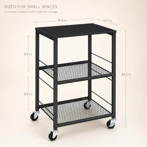 OYEAL Black Night Stand Industrial End Table with Storage Shelf Narrow Side Table for Small Spaces, Farmhouse Bedside Table for Living Room Bedroom, Stable Metal Frame (Black)