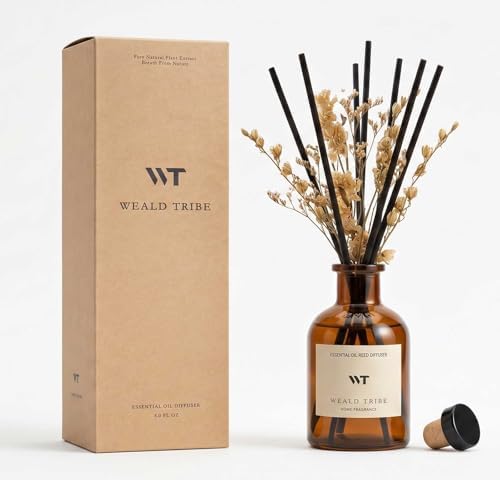 WEALD TRIBE Reed Diffuser for Bathroom Decor Early Summer Gardenia Scent