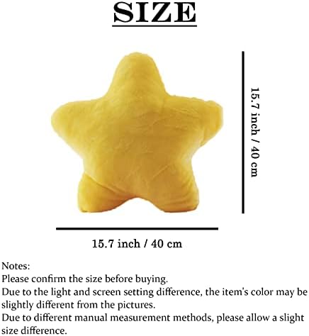 zhidiloveyou Star Pillow Plush Yellow, Stuffed Star Shaped Pillow Toy 15.7"