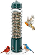Squirrel Proof Bird Feeder, Metal Bird Feeders for Outdoors Hanging, 3.6LB Large Seeds Capacity for Wild Birds, Finch, Cardinal, Blue Jay, Chickadee, Green