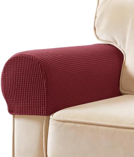 SUBRTEX Stretch Couch Arm Covers Set of 2, Non-Slip Sofa Armrest Slipcovers