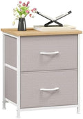 Somdot Night Stand with 2 Drawer, Small Nightstand End Table, Bedside Table