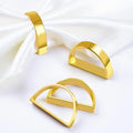 APTWOW Bright Gold Napkin Rings Set of 6, Fall Thanksgiving Table Decor