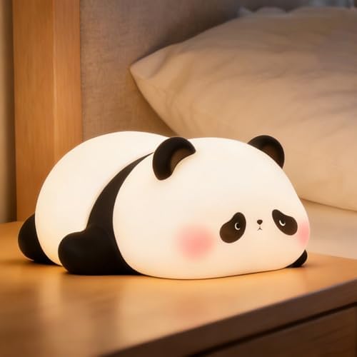FAMIDUO Panda Night Light, Squishy Silicone Dimmable Touch Lamp,Panda Gift