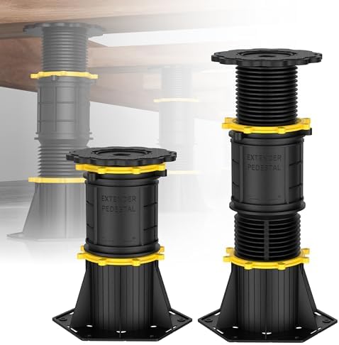 Wlrrcwdttc 2 Pcs Adjustable Height Bed Support Legs, 8.5-13 inch, Black Plastic, Bed Frame/Bed Center Slat Support, Reinforcement Parts