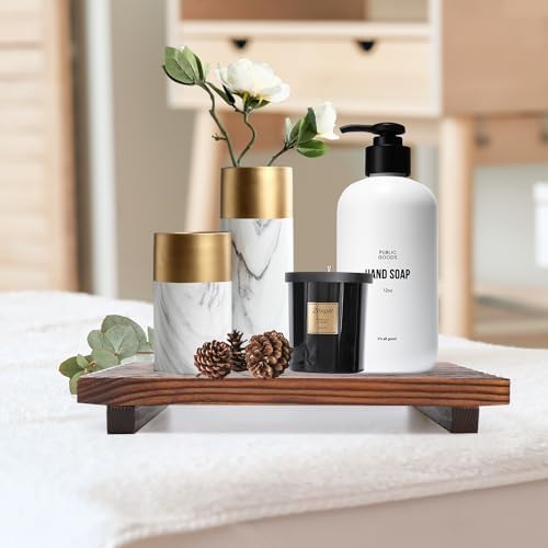 Decorative Wooden Tray for Bathroom Counter Kitchen Wood Riser Vanity Tray