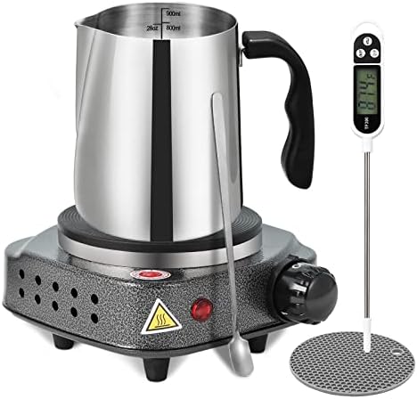 SAEUYVB Candle Making Kit/Supplies with Electric Hot Plate(Silver Gray)