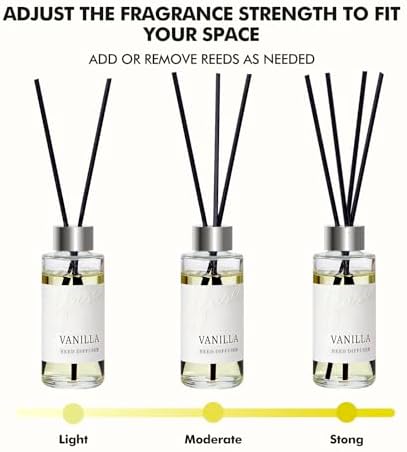 Reed Diffuser Set, Jasmine, Lavender & Vanilla, Oil Diffusers with 15 Reeds