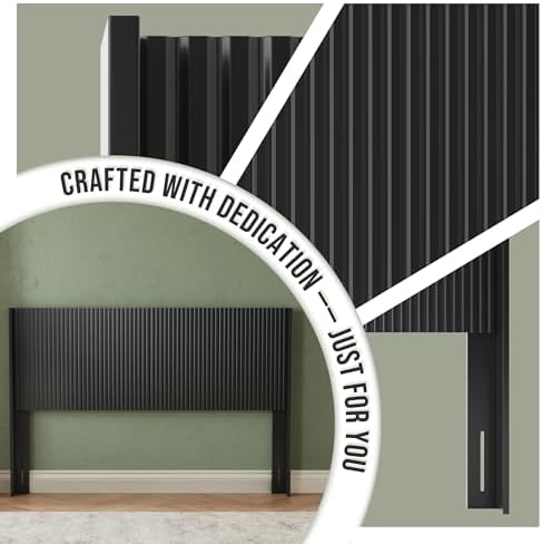 Howjoe Wood King Headboard Only, 80.3" Black Wood Headboard King Size