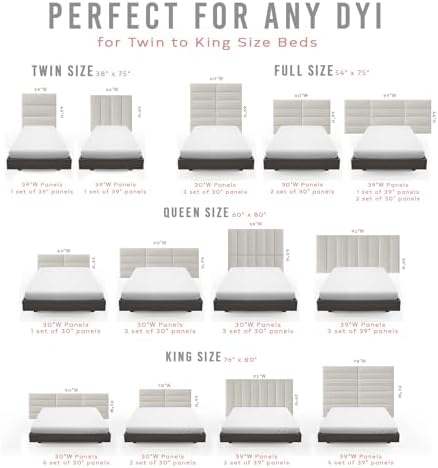 Vänt Wall Mounted Headboard Panels, Queen/Full, Boucle Grey