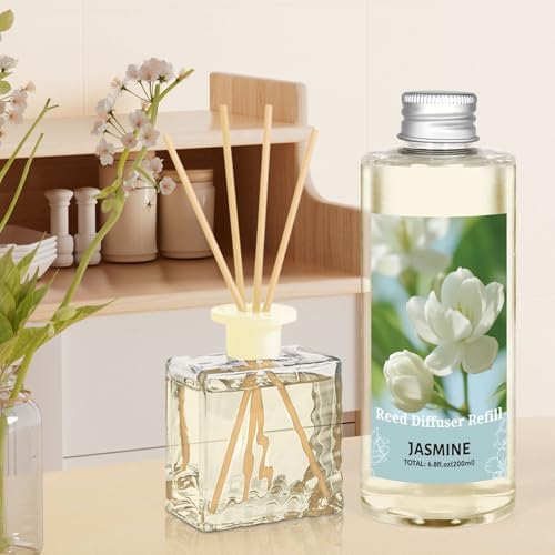 STRN Jasmine Reed Diffuser Oil Refill, Scented Diffuser with Stick 200ML