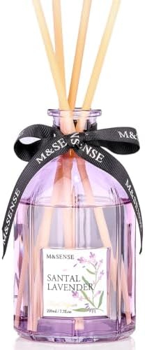 M&SENSE Reed Diffuser, Sandalwood Lavender, 7.7 oz Natural Essential Oil