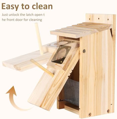Bird Houses for Outside, Thicken Wooden Bird House with Copper Guard