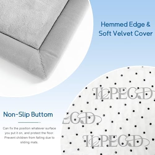 Baby Play Mat for Floor Nursery Rug Muscle Mat Area Rug Playroom Rug 71"x79" Playpen Mat Elastic Foam 1.3" Thick Crawling Mat for Babies,Toddlers, Infants, Kids,A Light Gray
